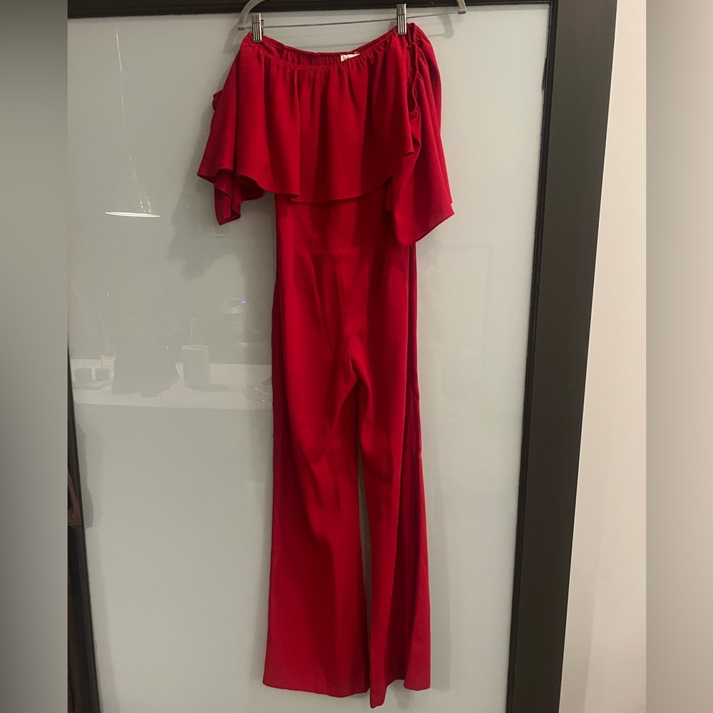 Never Worn Alythea Ruffle Off Shoulder Jumpsuit